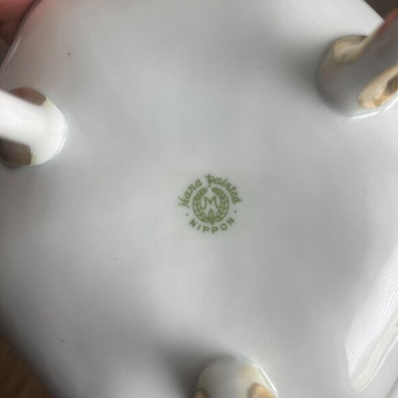 Beautiful Vintage Hand Painted Morimura Nippon Bowl Dish with Three Foot - Picture 5 of 10